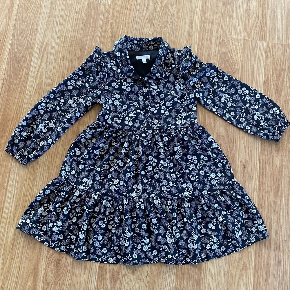 Tahari Black and White Floral Kids Dress size 4